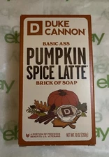 Duke Cannon Pumpkin Spice Latte Brick of Soap Halloween Benefit Vet Shelf Wear