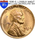 1936-D Lincoln Wheat Cent Penny 1c - RED BRILLIANT UNCIRCULATED (BU)