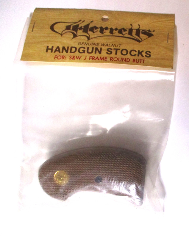 NOS VINTAGE HERRETT'S S&W J FRAME REVOLVER ROUND BUTT WOOD GRIPS ~ PREPPER SHOOT