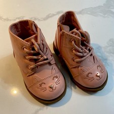 Wonder Nation Pink Critter Zipper Toddler Boots Size 3