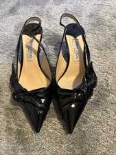 JIMMY CHOO ELINOR 65 PATENT SLINGBACK PUMP IN BLACK