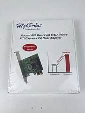 New HighPoint Rocket 620A (2 Channel) Dual Port SATA 6Gb/s PCI-E x1 Low Host