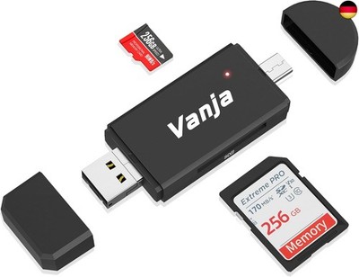 Vanja SD Kartenleser USB C, Type-C/Micro-USB zu Micro SD Karten Adapter,