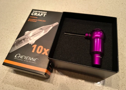 Cheyenne Hawk Thunder Tattoo Machine Motor - Purple + Craft Cartridges 10x - product listing photo