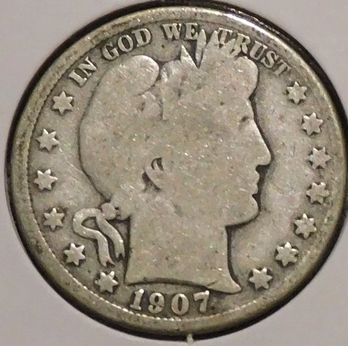 Silver Half Dollar - Barber - 1907-O