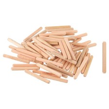 300Pcs 1/4" x 2" Wooden Dowel Pins, Furniture Woodwork Grooved Fluted Pin
