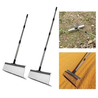 Rasenrechen Landschaft Laubrechen Metall für Blumenbeete stabile verstellbare Stange