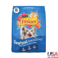 Seafood Dry Cat Food Salmon Tuna Shrimp Flavor Complete Nutrition Kibble 16 lbs 1.41 per gallon