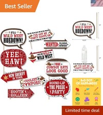 Delightful 10-Piece Western Photo Booth Props Kit for Cowboy-Themed Celebrations