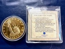 Symbols of freedom archival collection statue of liberty coin 24k Layered