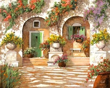canvas art print giclée - poster - pillow. il cortile guido borelli