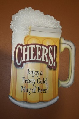 1-Enjoy a Frosty Cold Mug Of Beer Metal Wall Sign,Home Bar Decor,T-20