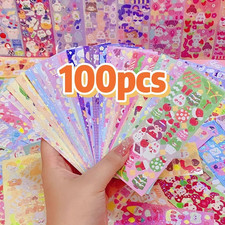 100pcs Kawaii Stickers Cute Aesthetic Diary Scrapbook Decoration Set - NEW