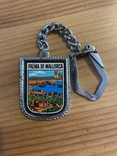 Vintage Palma De Mallorca Keyring Bellver Castle Coat Of Arms Bay Puerto Port