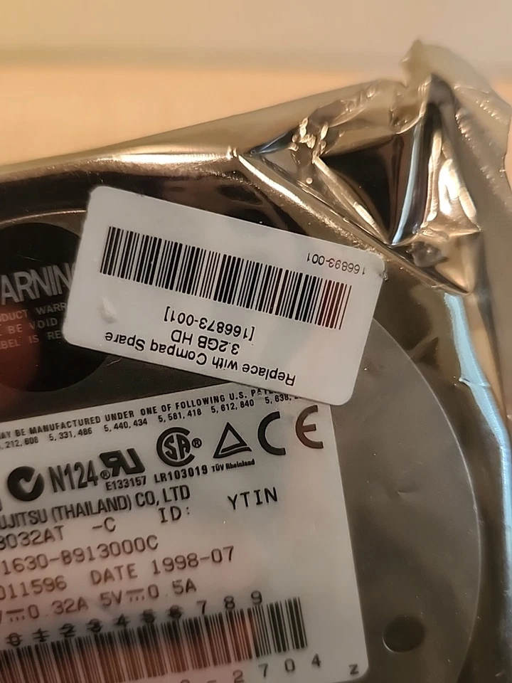 CA01630-B913000C MPB3032AT 314093-001 fujitsu 3.2 GB,INTERNAL,5400 RPM,3.5INCH  - Image 3 of 4