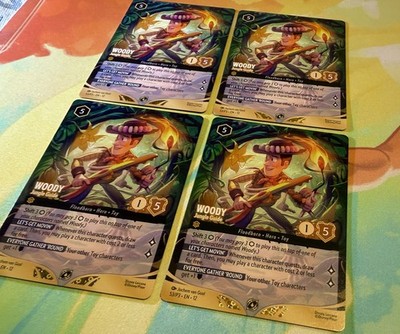 4x Disney Lorcana Woody Wilds Unbekannt Set Championship Teilnahme Promo 53/P3