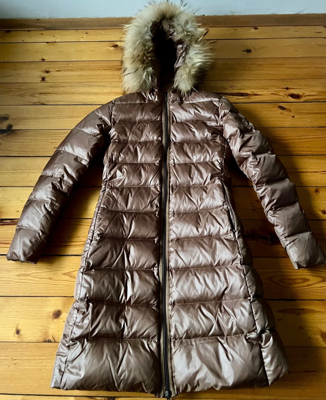 Moncler — Moncler Grenoble Fur Parka Down Filled Womens Brown Sz- 1  US- XS