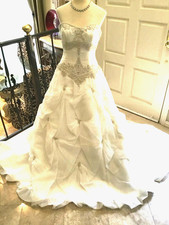 SIGNATURE NEW Wedding dress Bridal ball gown up pick up skirt Ivory organza 8