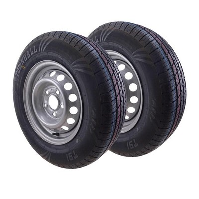 2er Set 185/70 R13 93N Komplettrad Felge 4.5J x 13 5 Loch LK 5x112 für Anhänger