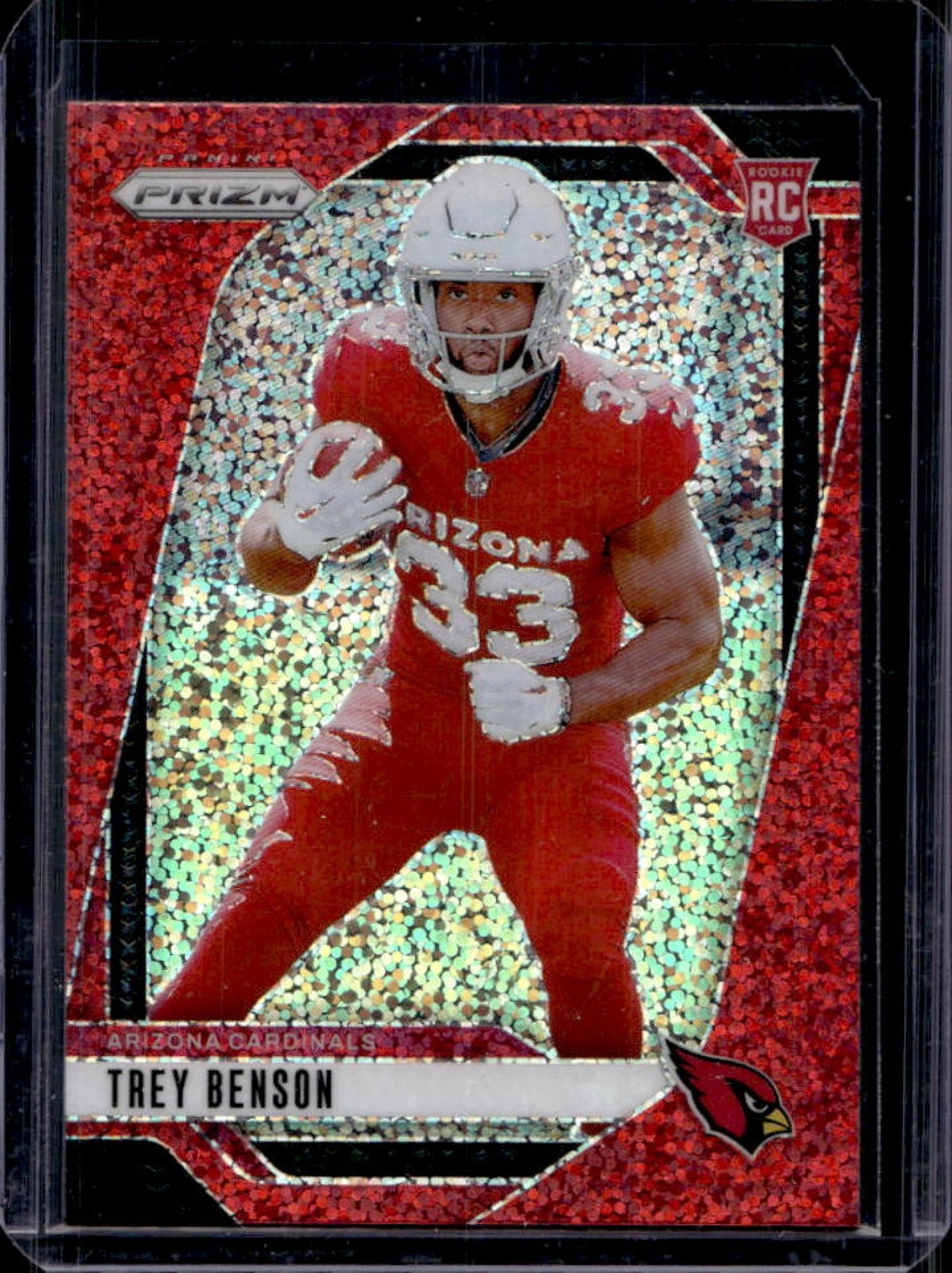 2024 Prizm Trey Benson RC Red Sparkle Rookie #392 Cardinals