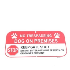 2 Pack Dogs on Premises No Trespassing Signs, 7X10 Aluminum Beware of Dog Signs