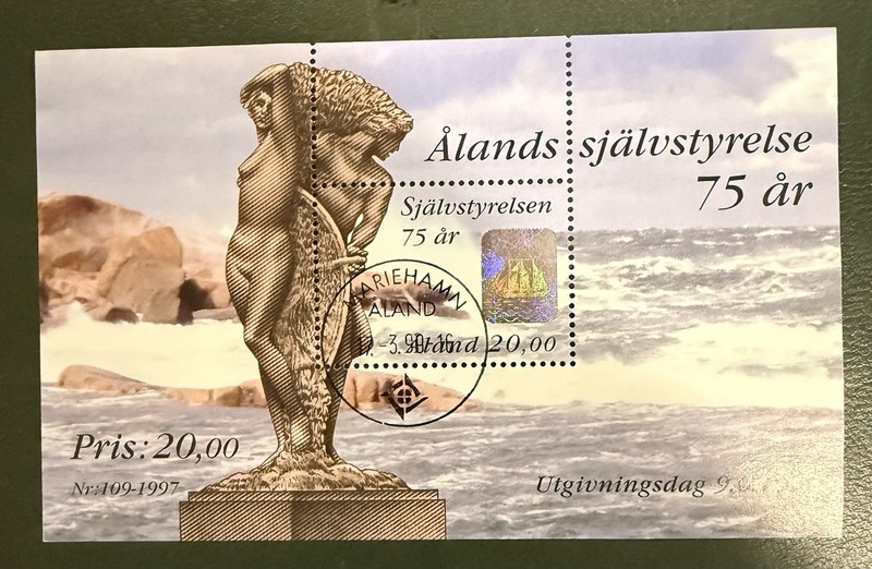Aland Stamps Finland 1997 Souvenir Sheet 75 Years of Autonomy