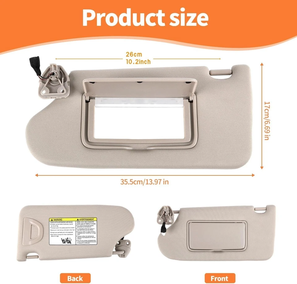Parasol Izquierdo y Derecho Compatible con Nissan Altima 2013-2018 Foto 3 de 4