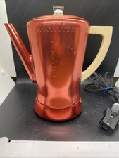Vintage West Bend Flavo Matic Percolator Coffee Maker Red Aluminum Works! (#5)