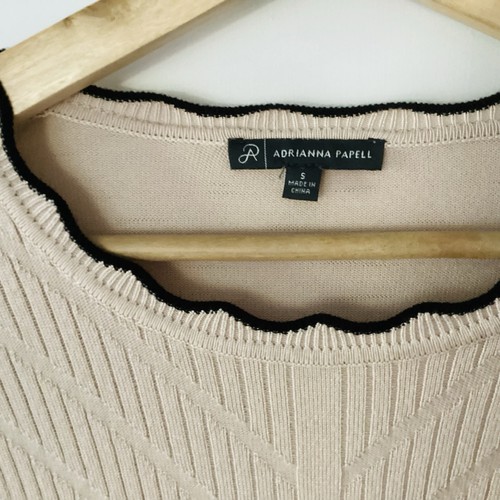 Maglione Adrianna Papell manica lunga orlo capesante beige taglia S elegante femminile - Foto 5 di 11