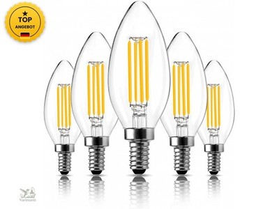 E14 LED Kerze Lampe, Dimmbare Glühbirne, 4W, 40W Äquivalent, E14 Sockel, W