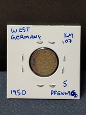 1950 D Germany 5 Pfennig Circulated KM# 107