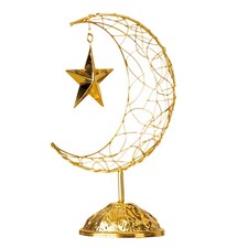 Ramadan Decoration Moon and Star Ornament for Table, Crescent Moon & Star Decor
