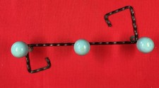 Rare porte manteau à 3 Patères de 1 couleur patère boule bois fer forgé -