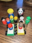 Vintage 1980's Fisher Price Little People Mixed Lot 2 Cars  10 Figures