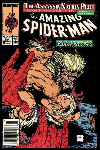 Amazing Spider-Man #324 Marvel 1989 (FN/VF) McFarlane Cover! NEWSSTAND L@@K!