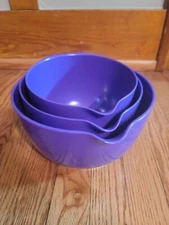 Vintage Purple Rosti Denmark Melmac Mepal Melamine Mixing Bowls 1.5L 2L 3L