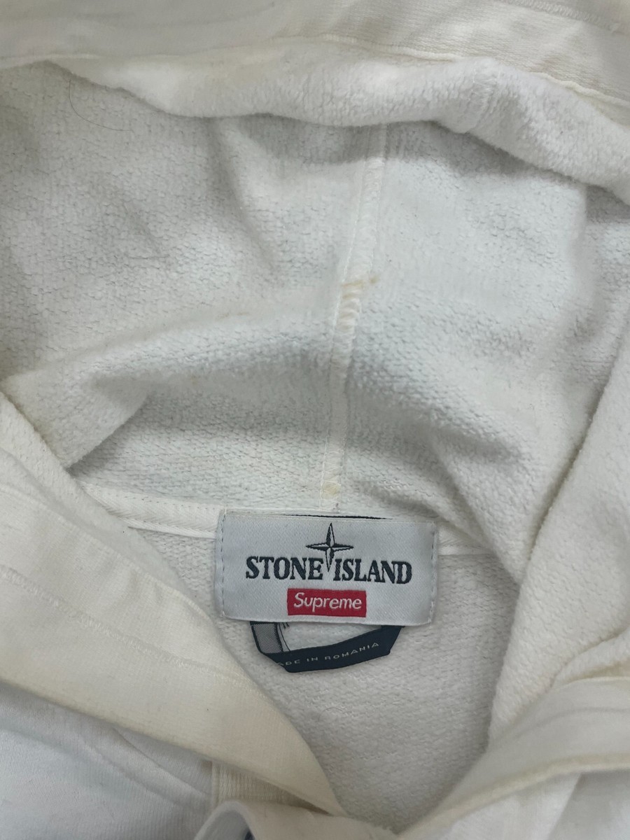 FW14 SUPREME X STONE ISLAND PULLOVER HOODIE WHITE SZ XXL (#81 | eBay