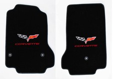 New Black Carpet Floor Mats 2005-2007 Corvette W Embroidered Flag Emblem Logo New Black Carpet Floor Mats 2005-2007 Corvette W Embroidered Flag Emblem Logo
