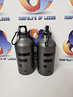 Alu Trinkflasche 500 ml Vakuumversiegelt Schraubverschluss Karabiner X 2 Restposten M