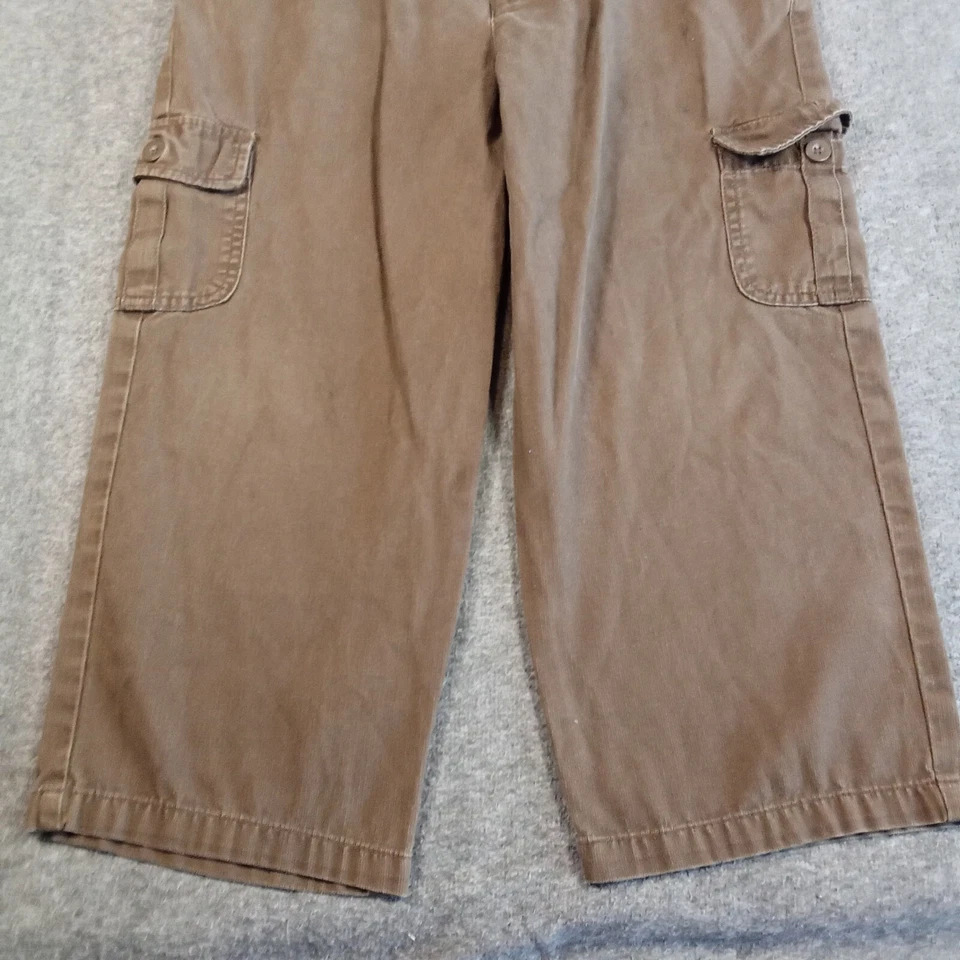Pantalones cargo Faded Glory niñas 16 marrón pierna recta sueltos Y2K grunge hip hop años 90 Foto 3 de 4