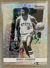 2022-23 Prizm Draft Picks #FB-MJ Magic Johnson Disco Circles Silver Flashback