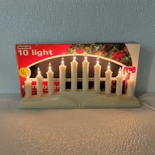 Vintage Christmas Mini Candolier 10 Clear Lights Candles Lights Window Sill 