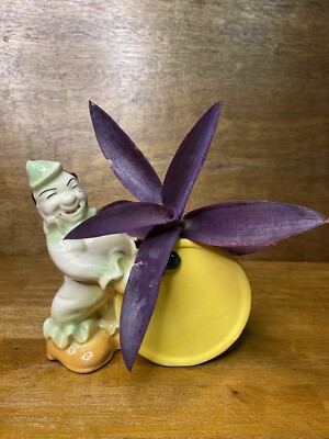 Vintage Clown Vase Planter 1960s Ceramic Circus Drum