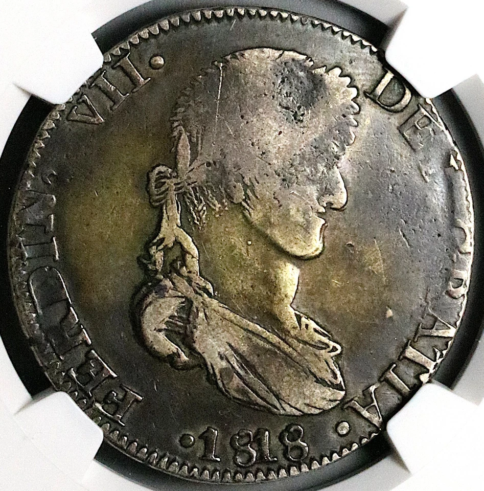 1818-Zs NGC VF 35 Mexico 8 Reales War Zacatecas Ferdinand VII Coin (25042102D) - Image 2 of 4