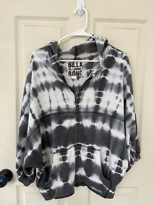Vintage Billabong Tie Dye Full Zip W Hood Large Y2K Hobo Hippie