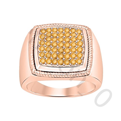 14K Solid Yellow Gold Ring With 3.5 Carat Natural Citrine Stones - Size 8.5