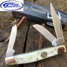 Large 4" Stockman 3 Blade Folding Pocket Knife w/ Beautiful faux Pearl Handles