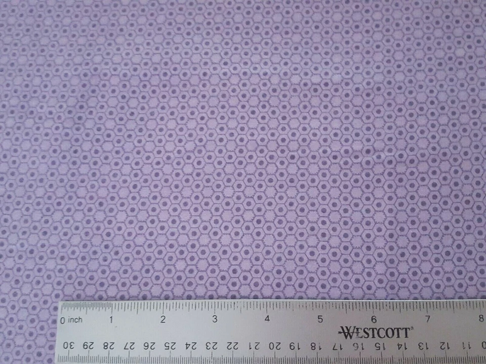 18" Basically Hugs Flannel Helen Stubbings P&B Textiles Purple Honeycomb Hexie - Image 2 of 3