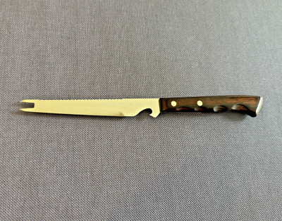 VTG Ekco Arrowhead Flint Forked Tip 5'' Double Edged Knife Bar Tool Rosewood MINT