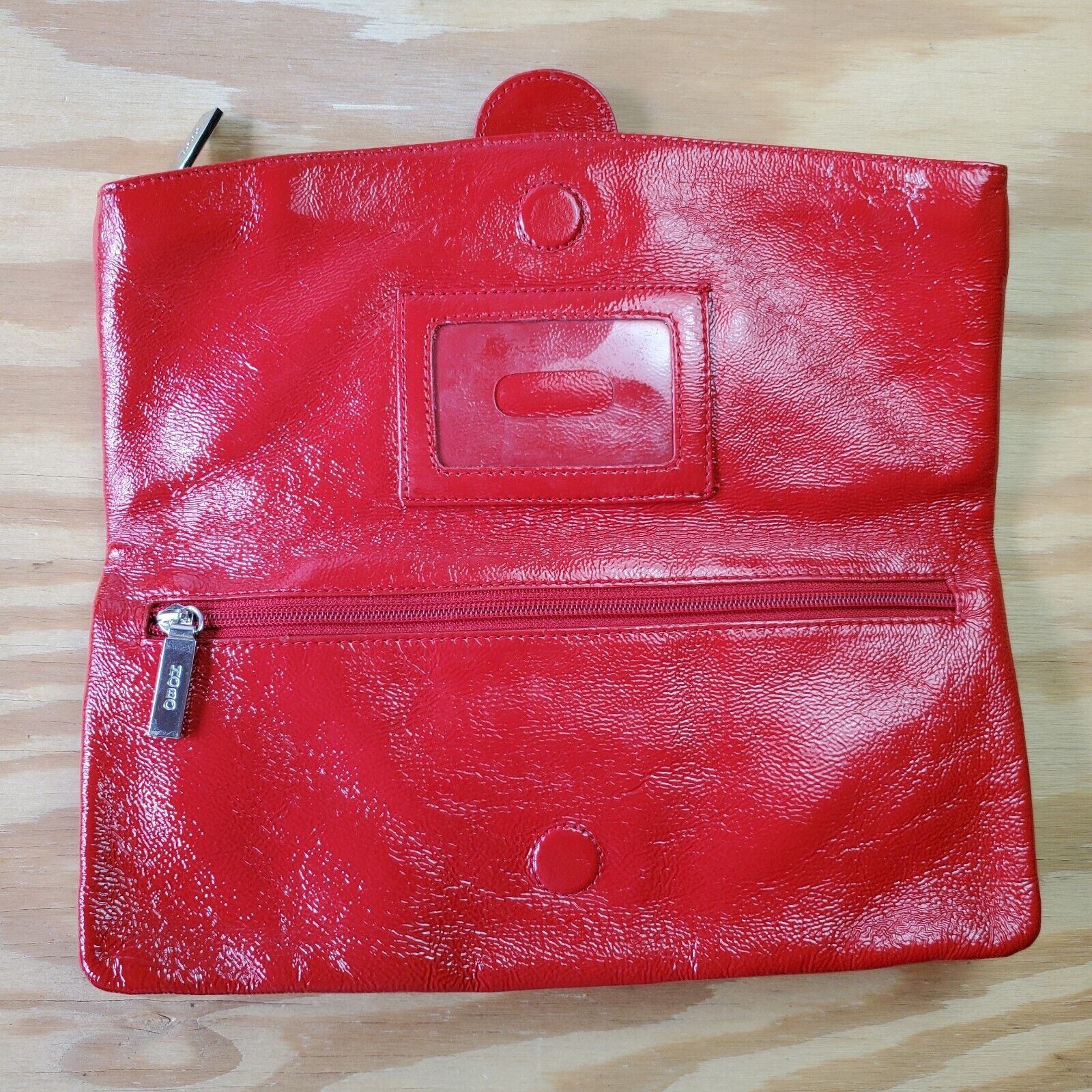 Hobo Clutch Red  Cranberry Red Patent Leather Pre… - image 5